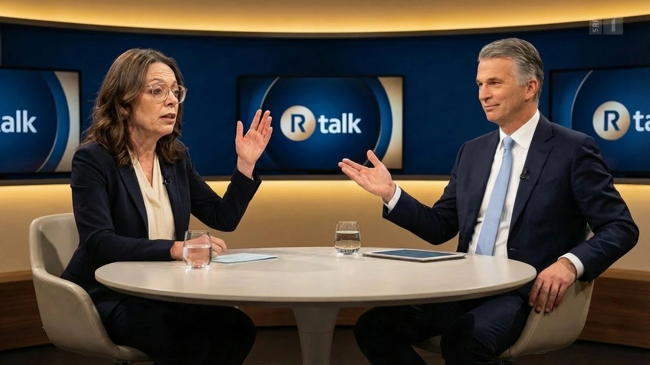 Sergio Ermotti im Studio des Rundschau Talk